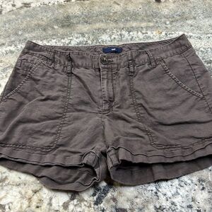 Dark brown gap linen shorts